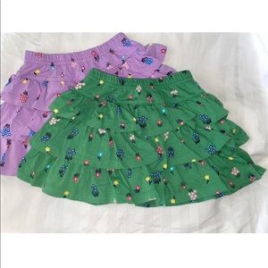 Green & purple floral Hanna Andersson skirts
